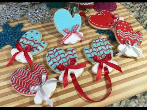 Winter Mitten Cookies, Christmas Gloves(How To)