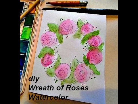 ALL OCCASION GREETING CARD, Wreath of Roses, Easy DIY for a quick valentine