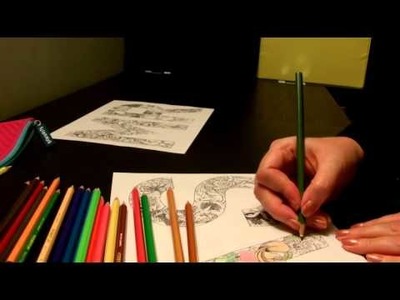 ASMR relaxation coloring in with pencil on paper sounds (and some whispering)
