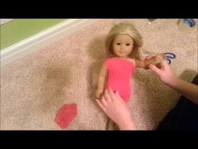 DIY no sew sock dress for 18" doll