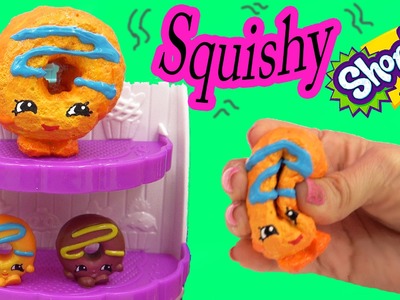 DIY Squishy Dolly Donut Shopkins Season 4 Inspired Easy Craft Do It Yourself - Cookie Swirl C Video