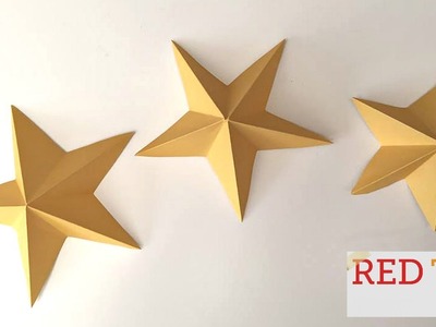 Easy 3D Paper Stars (Kirigami) - Christmas Crafts, New Year's Crafts & Party Decor Idea