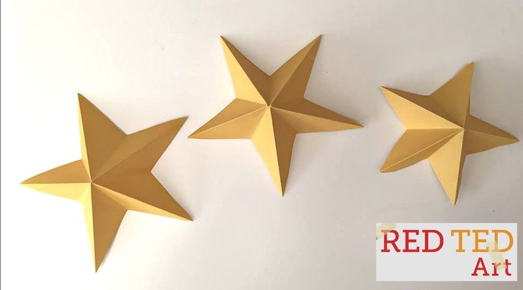 Easy 3D Paper Stars (Kirigami) - Christmas Crafts, New Year's Crafts & Party Decor Idea