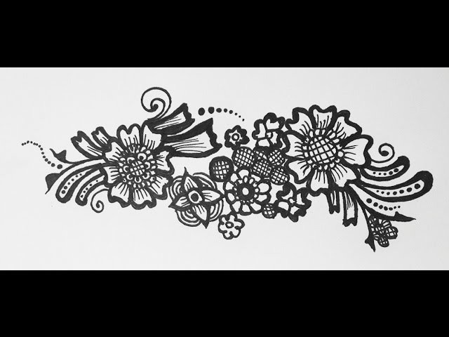 Henna Tattoo - Arabic Henna Strip Design - Simple Mehendi on Paper