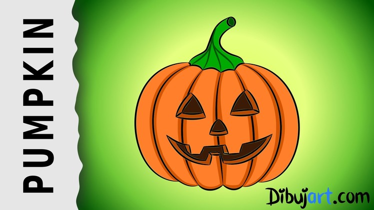 How to draw a Halloween Pumpkin — Wie zeichnet man einen Kürbis für Halloween