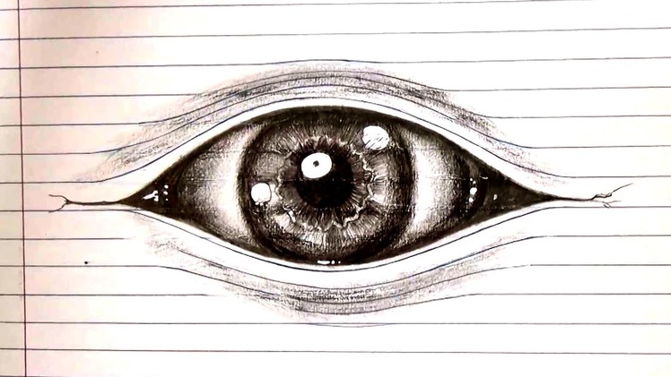 ✦how to draw an eye ✦ Optical illusion Drawing on lined paper