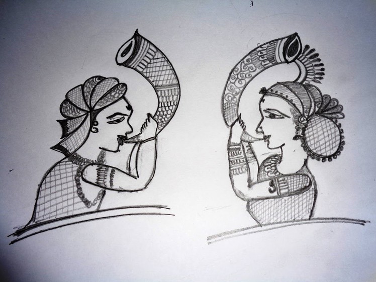 How to draw bridal mehndi basic shape on paper