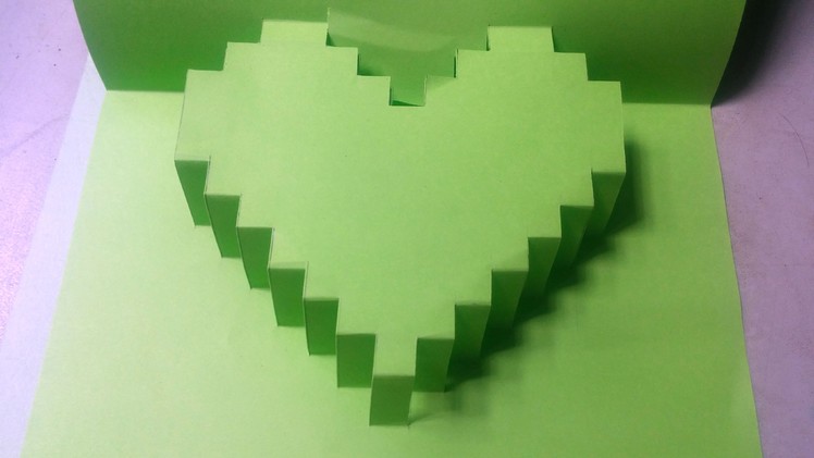 Make Heart Pixel 3D With Paper For Gift Card