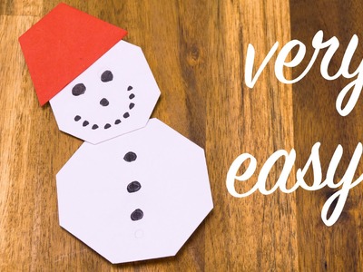 Origami snowman folding tutorial - easy crafting with paper for kids