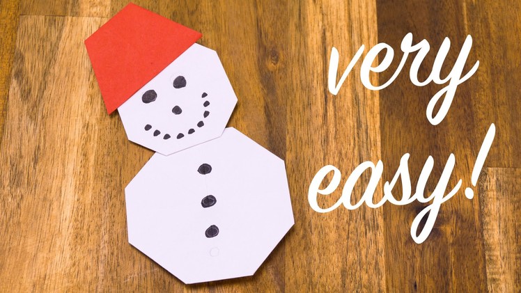 Origami snowman folding tutorial - easy crafting with paper for kids