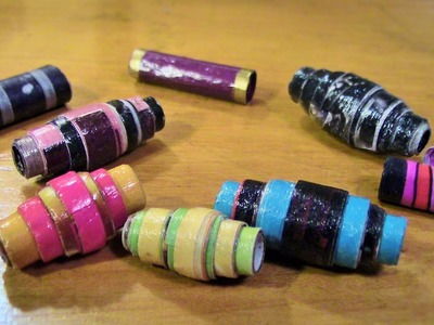 Paper Bead Tutorial - Make these pretty layered tapered paper beads using magazine pages
