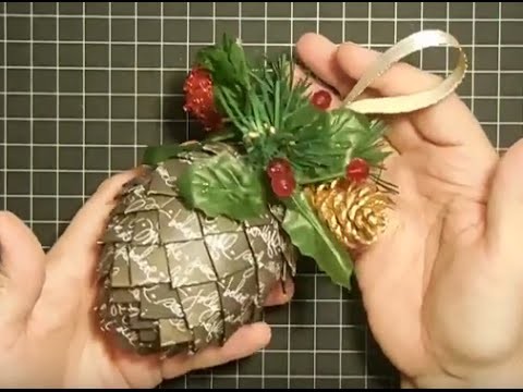 Paper Pinecone Christmas Tree Ornament Collab