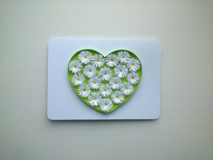 Paper  Valentine's Day cards: make paper Quilling Valentine's Day card with heart.
