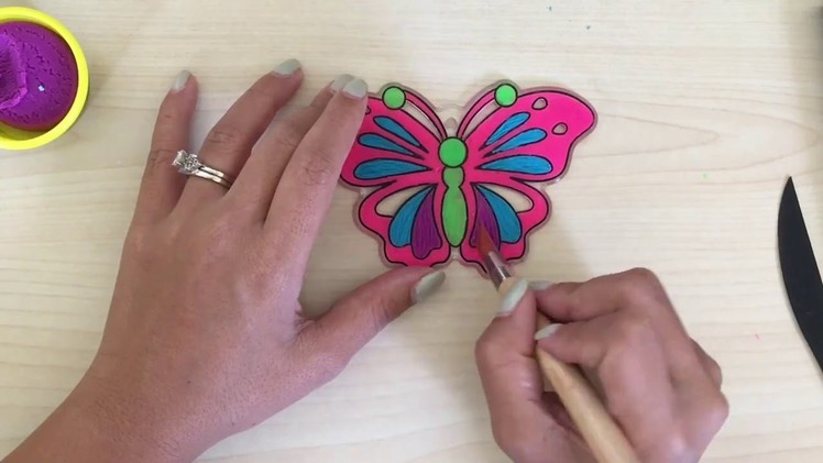 Play Doh Coloring Book:  DIY Sun Catcher Art: Play Doh Butterfly