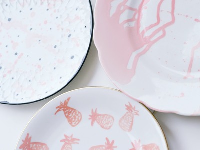 DIY painted porcelain home decor upcycled.thrifted- jewellery plates
