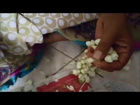 How to tie Jasmine flower garland - Basic method