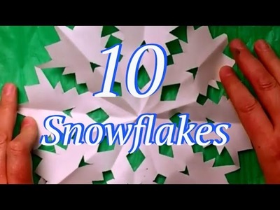 Let it snow! Snowflakes cut from paper. 10 Easy Designs in one video!