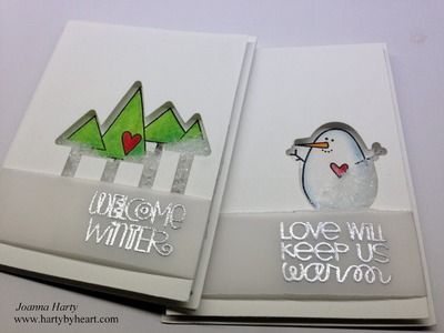Two Clean and Simple Shaker cards using Paper Smooches
