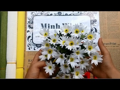 Daisy paper flower - Làm cúc họa mi từ giấy nhún