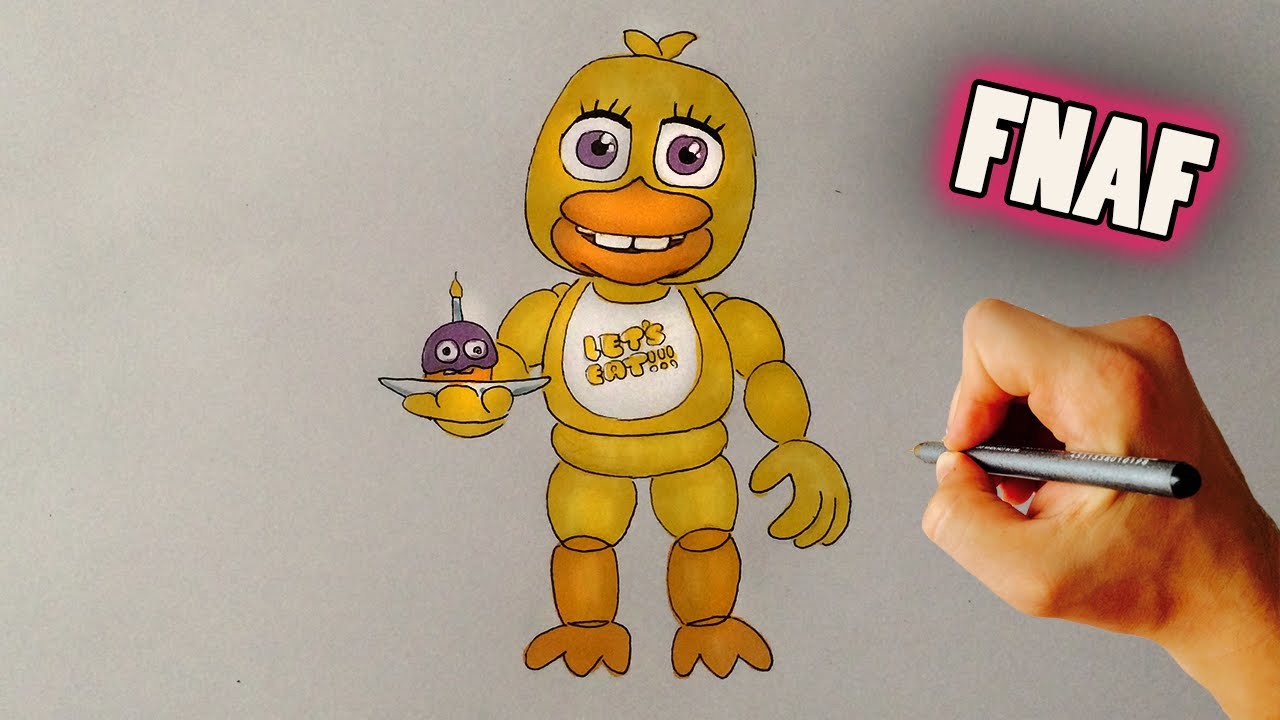 How to Draw adventure Chica Five Nights at Freddys World Video Lesson