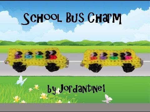 New School Bus Charm - Alpha. Rainbow Loom - Great Teacher. Bus Driver Gift
