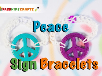 Peace Sign Rainbow Loom Bracelets