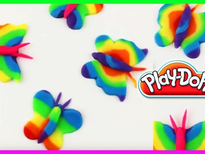 ♥ Play Doh Rainbow Butterflies Plasticine Creation
