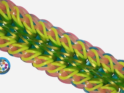Rainbow Loom Bracelet "TROPICAL IMPRESSION" (Original Design) (ref #4ss)