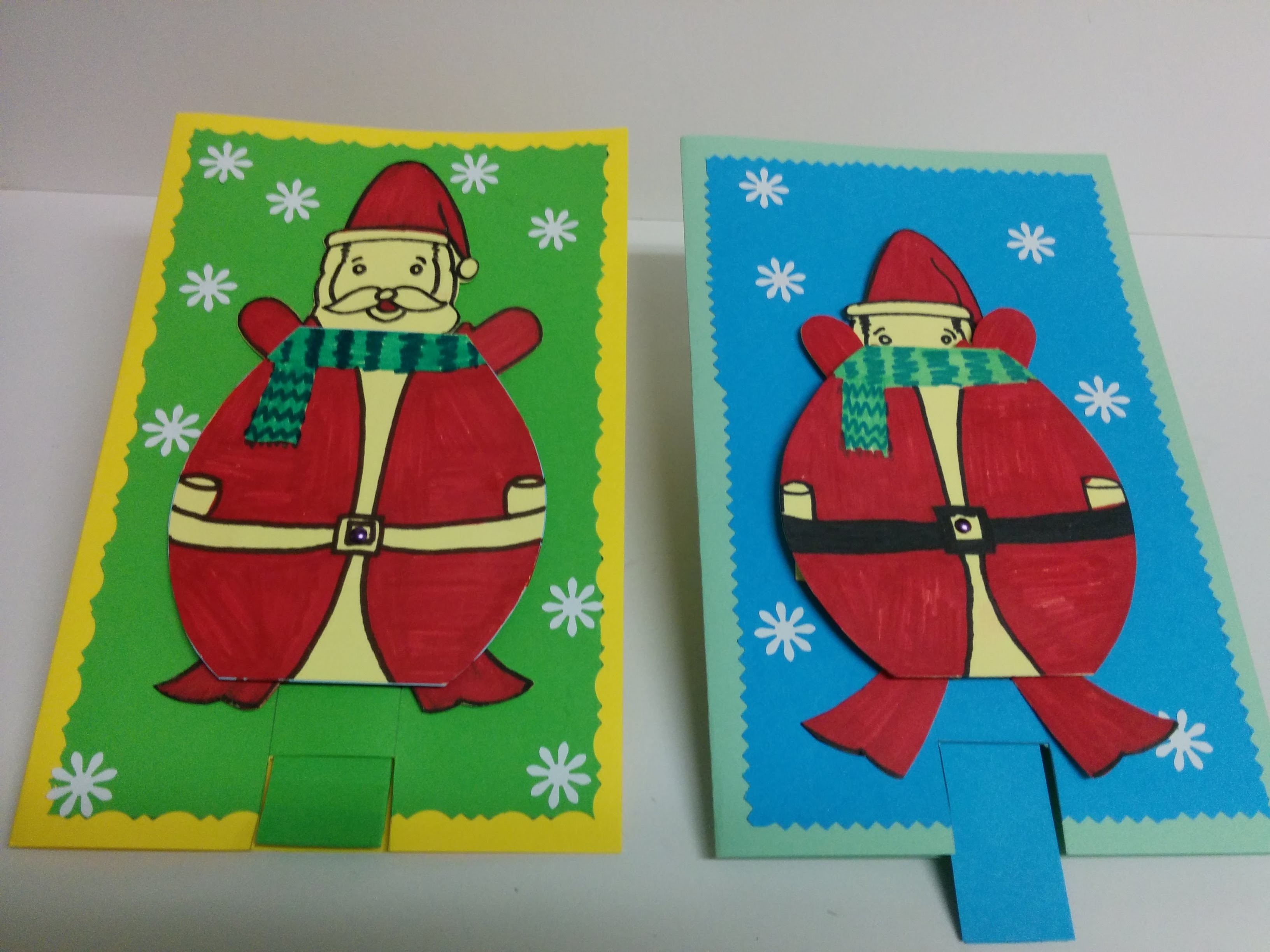 Art and Craft: How to make interactive. peek a boo santa card