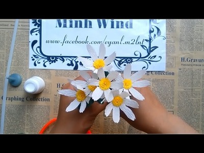 Daisy paper flower - Làm hoa cúc bằng giấy nhún