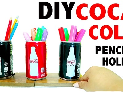 DIY 3 Mini Coca Cola Pencil Holder Desk Decor