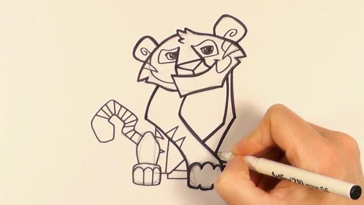 How to Draw a Cartoon Tiger From Animal Jam - zooshii Style