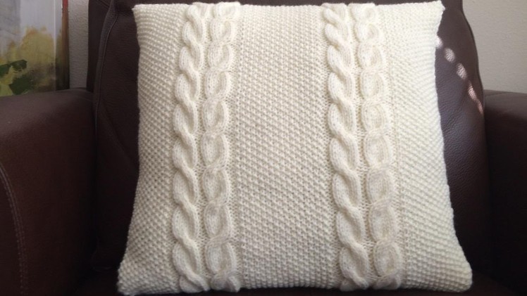 How To Knit A Cable And Seed Stitch Pillow, Lilu's Knitting Corner Video # 59