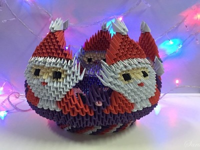 How to make 3D origami Bowl Santa Claus - part 2