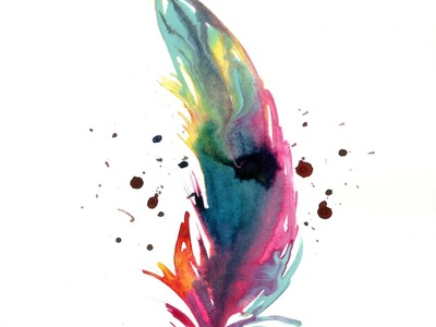How to make an EASY ink feather painting