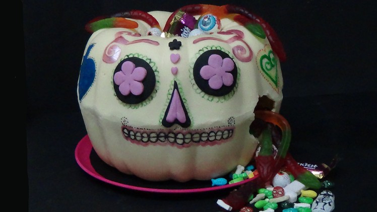 How to make pumpkin pinata and decorate in the style of mexico's day of the dead