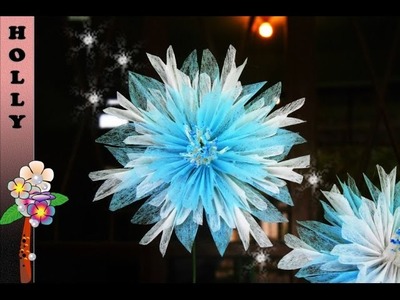 How to make tissue paper flowers : Snowflakes