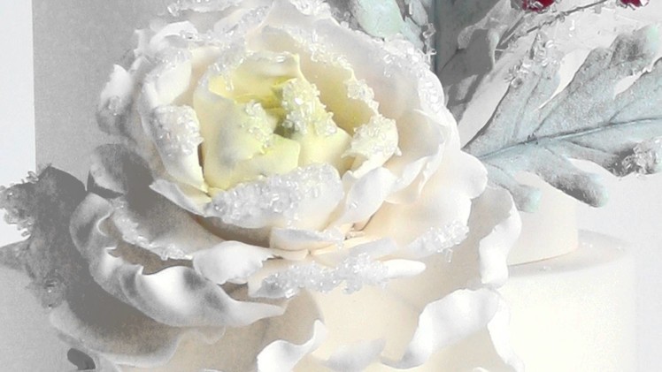 How To Make Winter Wedding Cake ~ Sugar Flower, Spruce & Berries