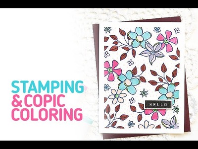 How to Make Your Own Background using Outline Stamping and Copic Coloring