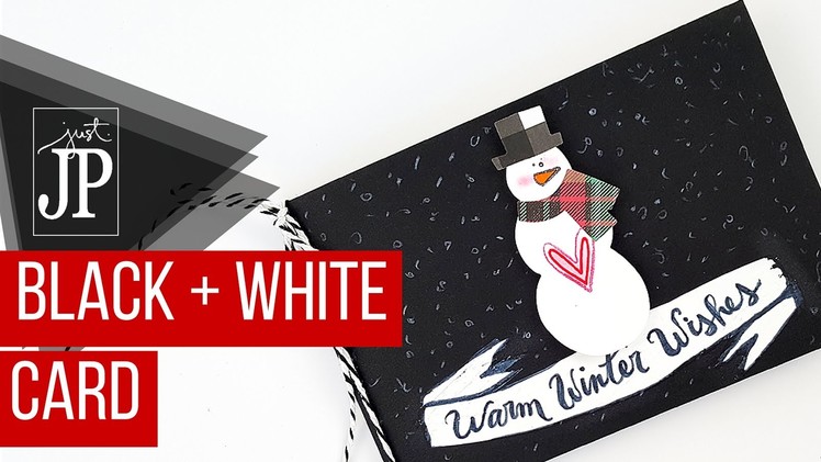 How to write on black paper - Black and White Christmas Card and Tag