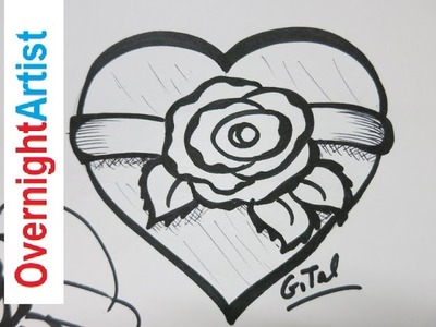 Learn How To draw A Rose How To Draw A Heart