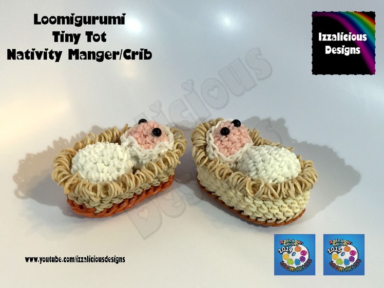 Loomigurumi Tiny Tot Nativity Manger | Crib | Basket Christmas - amigurumi w. Rainbow Loom Bands