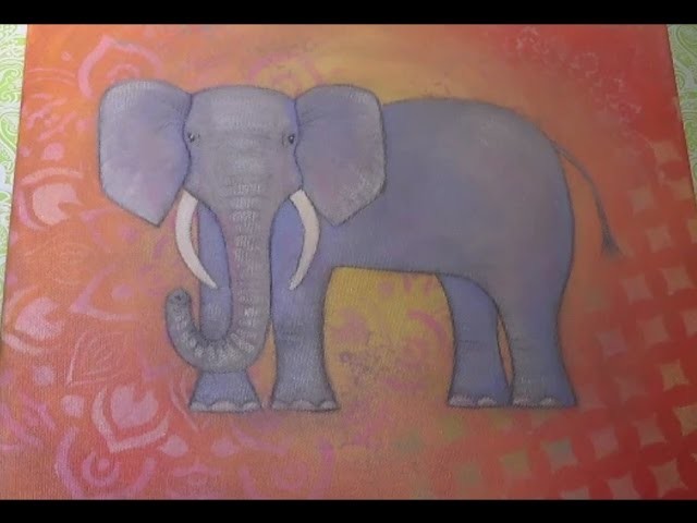 Mandala Elephant Acrylic Painting Tutorial | How to Paint & Draw | Full Lesson