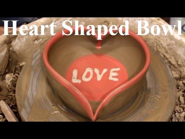 Pottery throwing - How to Make a Pottery heart shaped bowl #34
