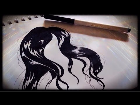 How To Draw Basic Hair With JUST A BLACK MARKER