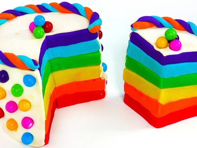 How to Make Play Doh Rainbow Cake Yummy Candy and Play Dough Food
