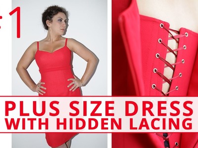 How to make PLUS SIZE dress with HIDDEN LACING. Sew plus size dress.