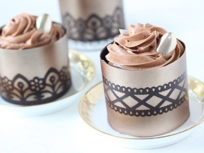 How to Make Stenciled Chocolate Dessert Cups