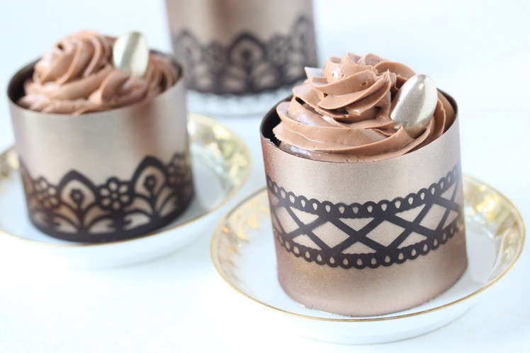 How to Make Stenciled Chocolate Dessert Cups