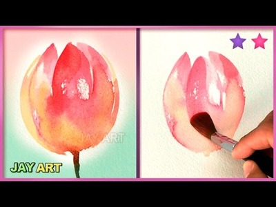 How to Paint a Tulip with Watercolors - Beginner Level 2